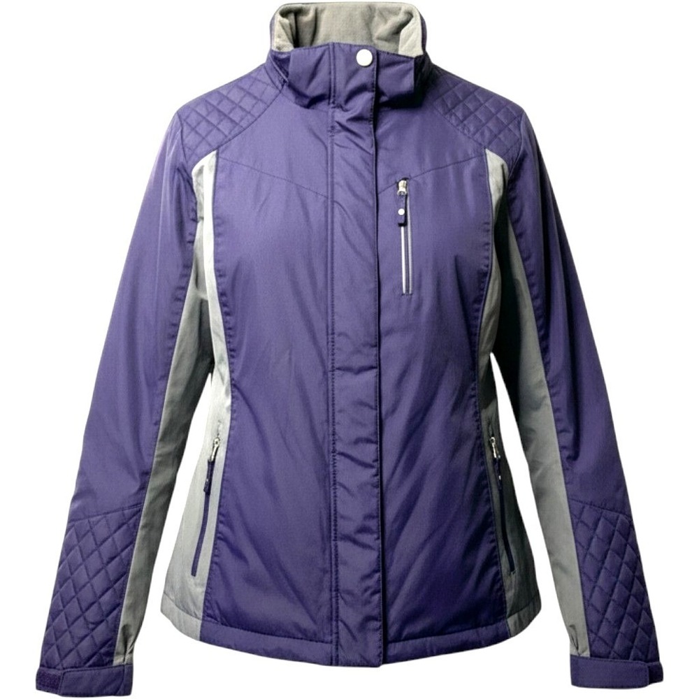 Rothschild Below Zero Quilted Coat Womens L Winter Jacket Windbreaker Lilac Gray